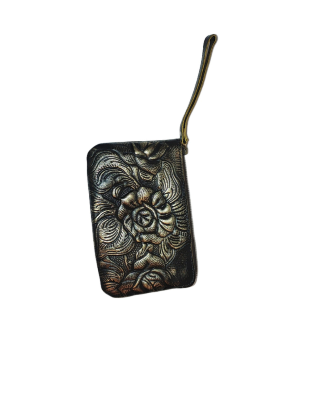 Patricia Nash Caddini Bronze Tooled Wristlet